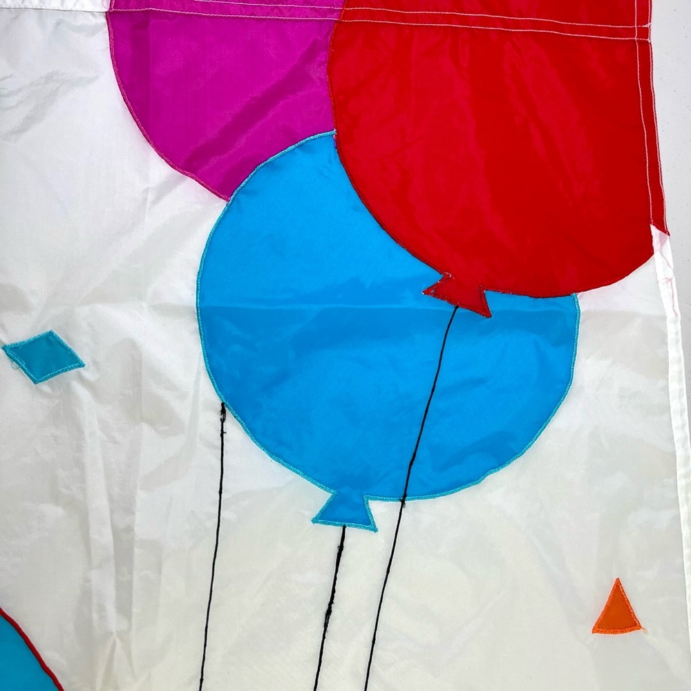 Colorful Smiley Balloon Party Flag. 28.5” X 38” - Picture 3 of 6